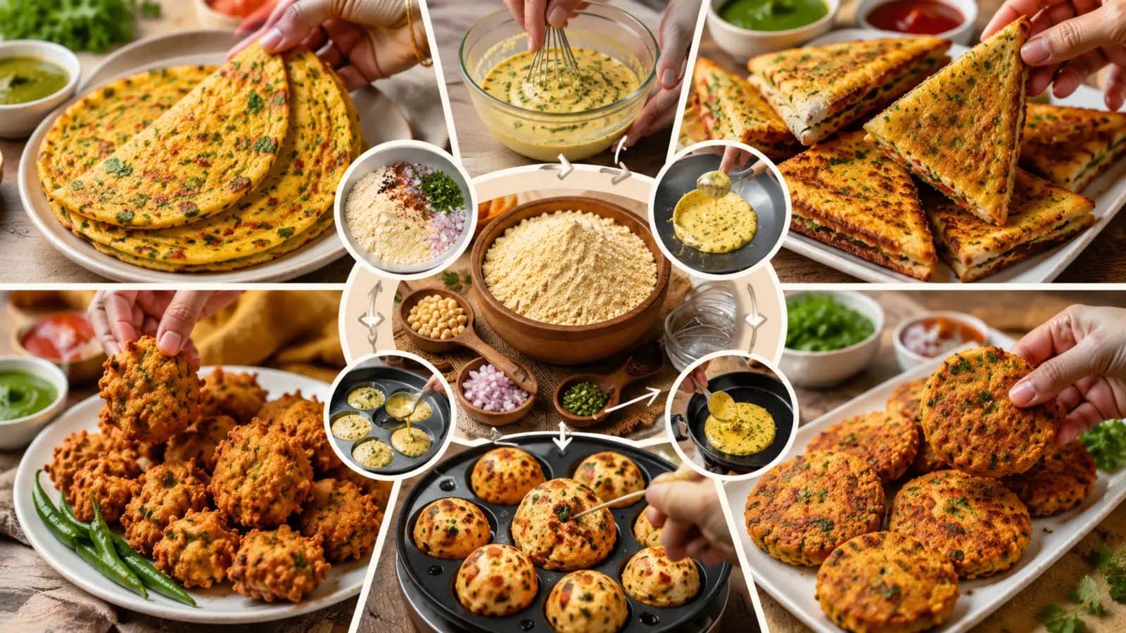 10 मिनट में बनाएं बेसन के 5 टेस्टी स्नैक्स, शाम की भूख होगी दूर 10 मिनट में बनाएं बेसन के 5 टेस्टी स्नैक्स, शाम की भूख होगी दूर