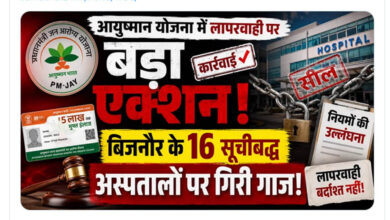 आयुष्मान योजना में लापरवाही पर बड़ा एक्शन, बिजनौर के 16 सूचीबद्ध अस्पतालों पर गिरी गाज