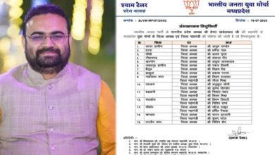 MP BJP: शहडोल में भाजयुमो की नई टीम घोषित, प्रियम त्रिपाठी को फिर मिली जिला अध्यक्ष की जिम्मेदारी