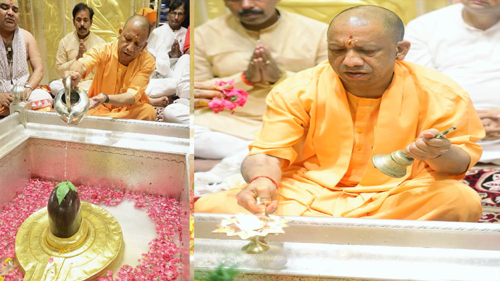 मुख्यमंत्री योगी आदित्यनाथ ने लोकमंगल की कामना के साथ काल भैरव व काशी विश्वनाथ मंदिर में किए दर्शन
