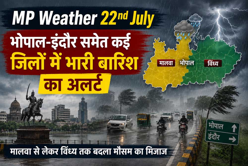 MP Weather: भोपाल-इंदौर समेत कई जिलों में भारी बारिश का अलर्ट, मालवा से विंध्य तक बदला मौसम