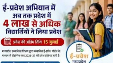 ई-प्रवेश से 4 लाख 89 हजार विद्यार्थियों को मिला घर बैठे प्रवेश