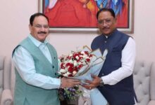 मुख्यमंत्री  विष्णु देव साय ने केंद्रीय स्वास्थ्य मंत्री  जे.पी. नड्डा से की सौजन्य भेंट