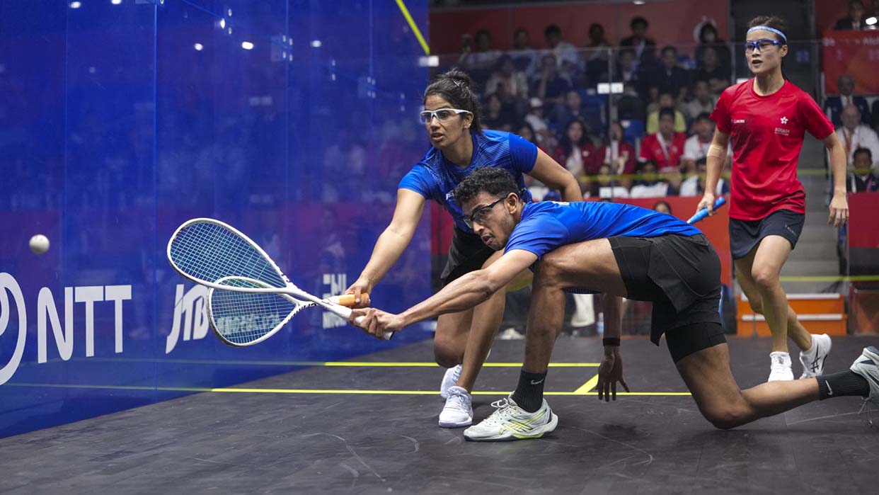 एशियन गेम्स में भारत को स्क्वैश में कांस्य, जोशना-सेंथिलकुमार की जोड़ी हारी एशियन गेम्स में भारत को स्क्वैश में कांस्य, जोशना-सेंथिलकुमार की जोड़ी हारी