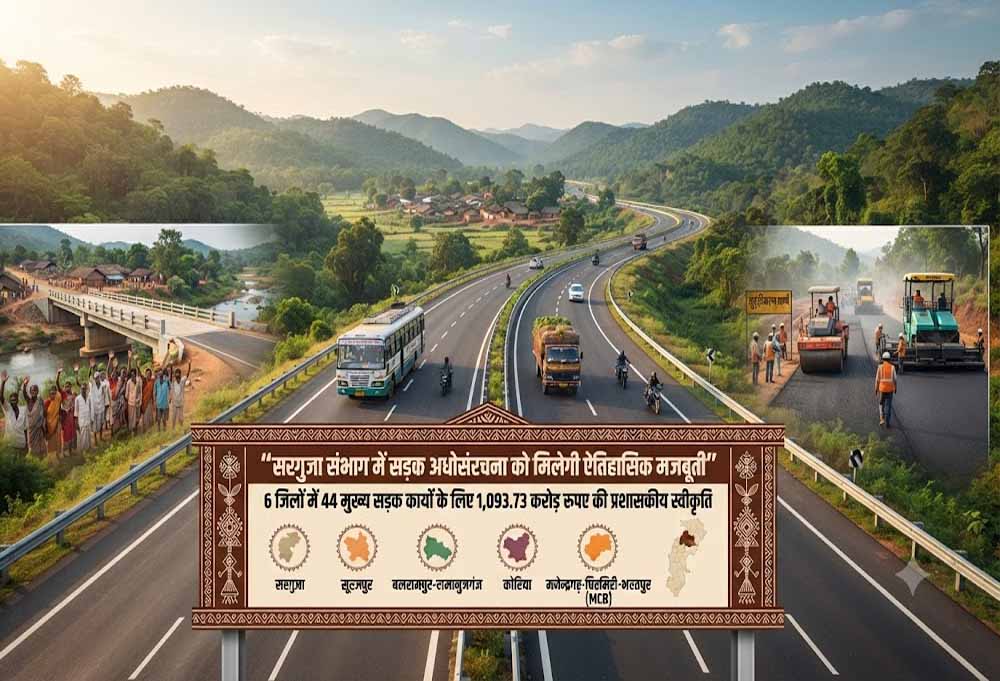 सरगुजा संभाग में सड़क अधोसंरचना को मिलेगी ऐतिहासिक मजबूती