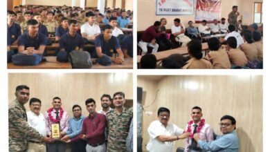 ऋषिगालव महाविद्यालय में टीबी मुक्त भारत अभियान के तहत जागरूकता व्याख्यान, पूर्व एनसीसी कैडेट के लेफ्टिनेंट बनने पर भव्य स्वागत