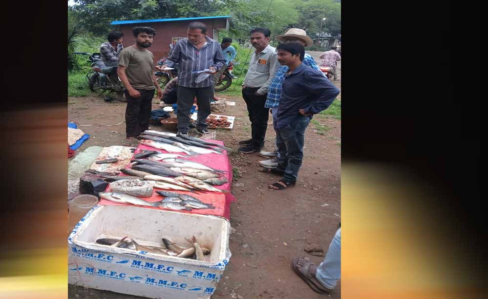 खुले में मछली विक्रय पर नगर पालिका की कार्रवाई, छह दुकानदारों पर 1,500 रुपये जुर्माना