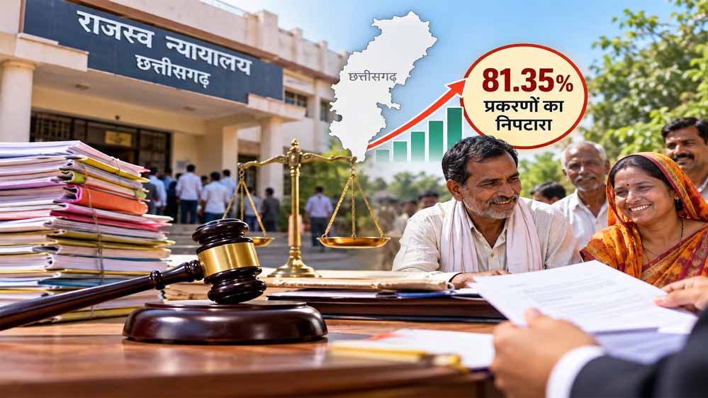 छत्तीसगढ़ में तेज हुआ राजस्व न्याय, 81.35% प्रकरणों का हुआ निपटारा