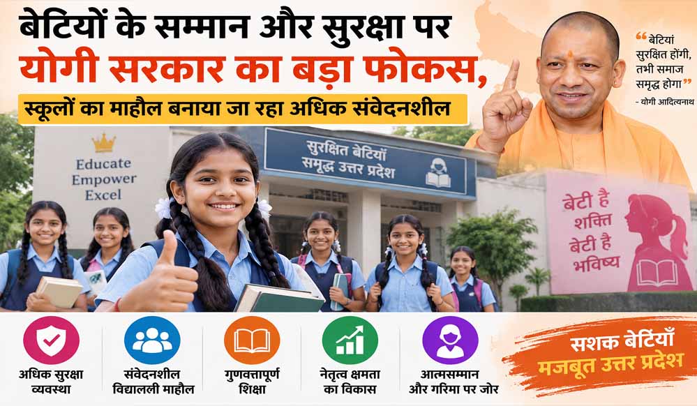 बेटियों के आत्मसम्मान, सुरक्षा, गरिमा और नेतृत्व क्षमता के लिए विद्यालयी वातावरण को अधिक संवेदनशील बना रही योगी सरकार