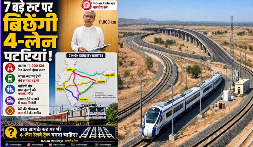 रेलवे के 7 भीड़भाड़ वाले रूट होंगे फोरलेन, मोदी कैबिनेट की बड़ी मंजूरी; बिहार-झारखंड वालों की बल्ले-बल्ले रेलवे के 7 भीड़भाड़ वाले रूट होंगे फोरलेन, मोदी कैबिनेट की बड़ी मंजूरी; बिहार-झारखंड वालों की बल्ले-बल्ले