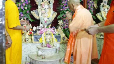 श्रीकृष्ण जन्माष्टमी पर जन्मभूमि पहुंचे सीएम योगी, चांदी से सजे गर्भगृह में किए ‘लाला’ के दर्शन