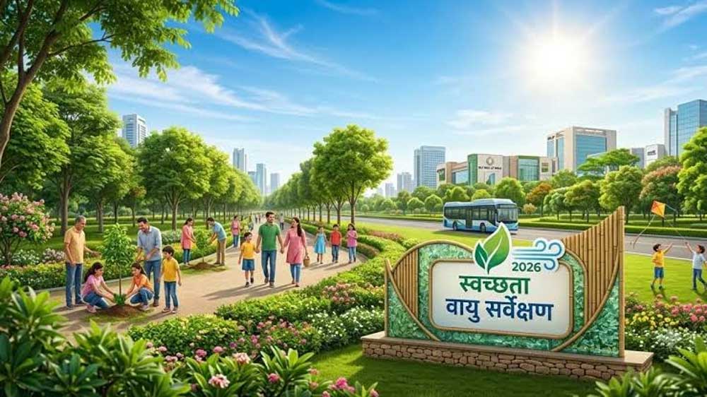 राष्ट्रीय स्वच्छ वायु सर्वेक्षण-2026: मध्यप्रदेश के तीन शहर देश के शीर्ष पाँच में