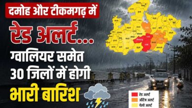 दमोह-टीकमगढ़ में रेड अलर्ट, ग्वालियर समेत 30 जिलों में झमाझम बारिश का अलर्ट