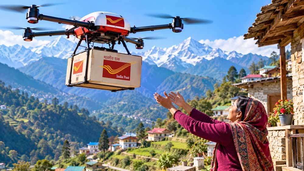 हिमाचल में ड्रोन से पहुंचेंगे चिट्ठी-पार्सल, इंडिया पोस्ट का बड़ा प्लान; 110 रूट पर शुरू होगी डिलीवरी हिमाचल में ड्रोन से पहुंचेंगे चिट्ठी-पार्सल, इंडिया पोस्ट का बड़ा प्लान; 110 रूट पर शुरू होगी डिलीवरी