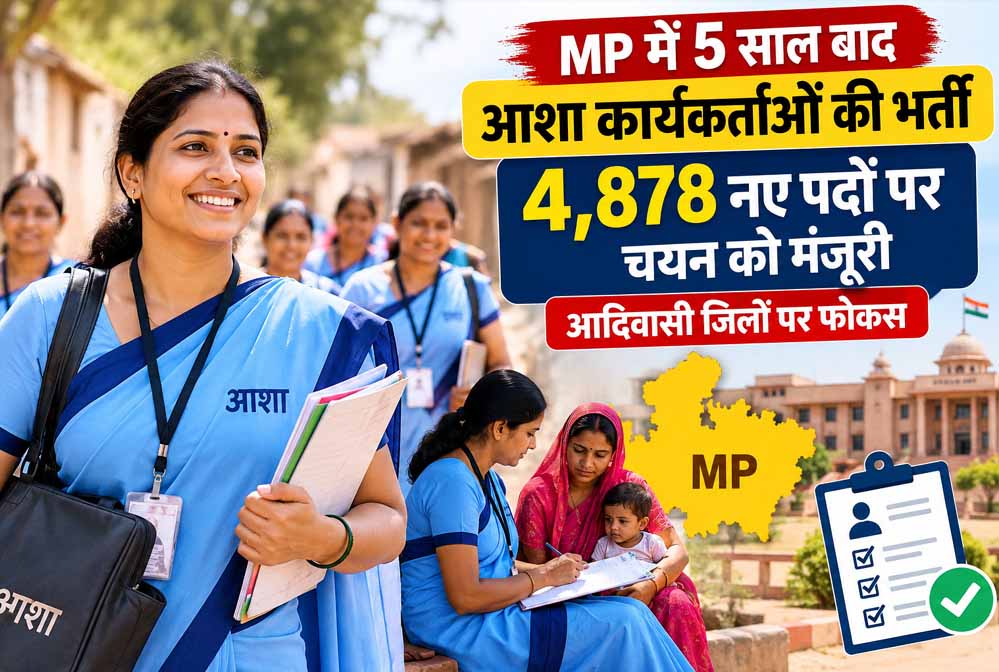 MP में 5 साल बाद आशा कार्यकर्ताओं की भर्ती, 4,878 नए पदों पर चयन को मंजूरी