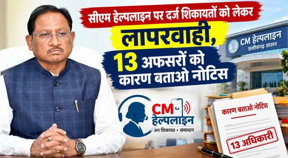 CM हेल्पलाइन शिकायतों में लापरवाही पर सख्ती, PWD के 13 अधिकारियों को नोटिस