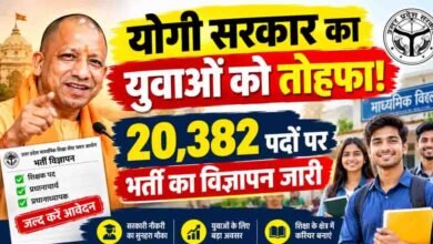 योगी सरकार में युवाओं को अवसर, माध्यमिक विद्यालयों में कुल 20,382 पदों पर भर्ती प्रक्रिया के लिए विज्ञापन जारी