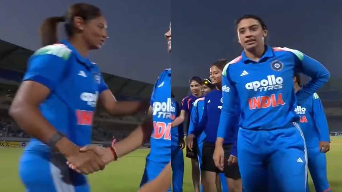 भारत ने जिम्बाब्वे का 3-0 से किया क्लीन स्वीप, स्मृति मंधाना-हरमनप्रीत के बीच हैंडशेक पर चर्चा भारत ने जिम्बाब्वे का 3-0 से किया क्लीन स्वीप, स्मृति मंधाना-हरमनप्रीत के बीच हैंडशेक पर चर्चा