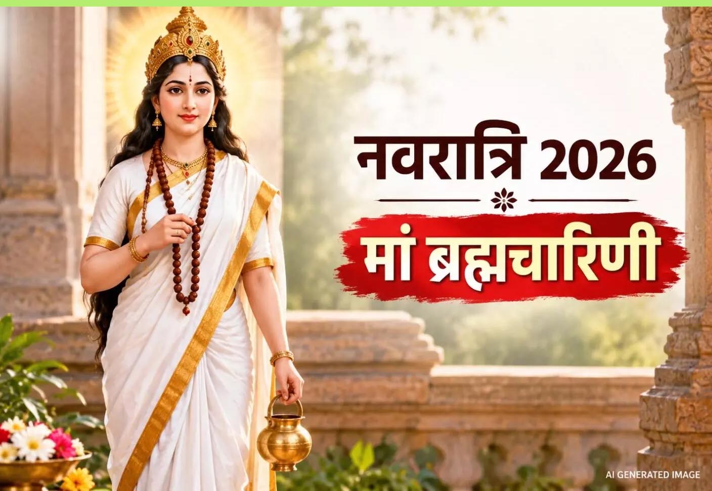 शारदीय नवरात्रि के दूसरे दिन मां ब्रह्मचारिणी की पूजा, जानें प्रिय भोग और धार्मिक महत्व